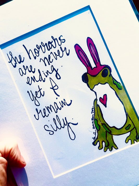 horrors remain silly frog print
