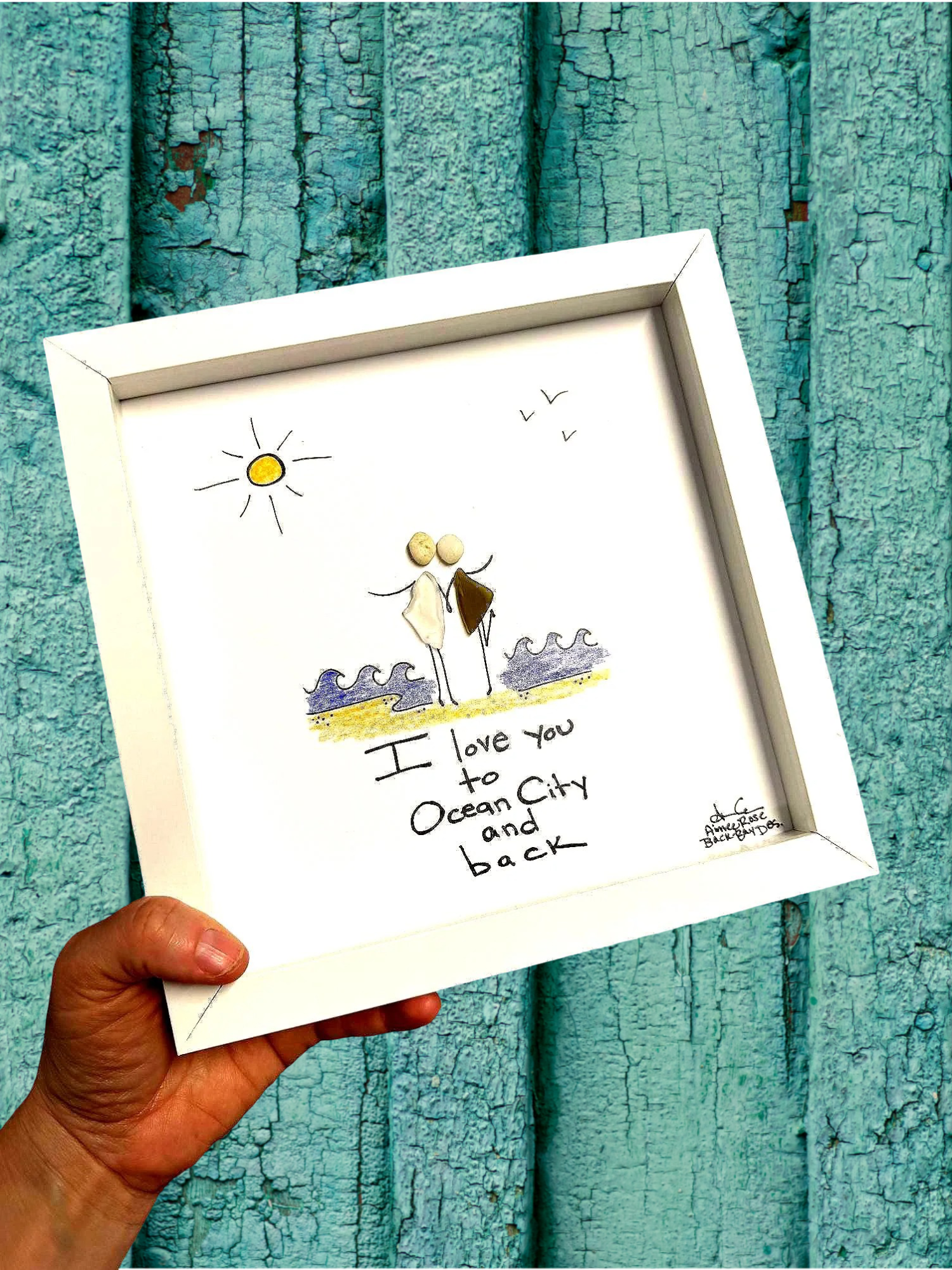 i love_you_to_OC_and_back_8in sea glass art _bright 1