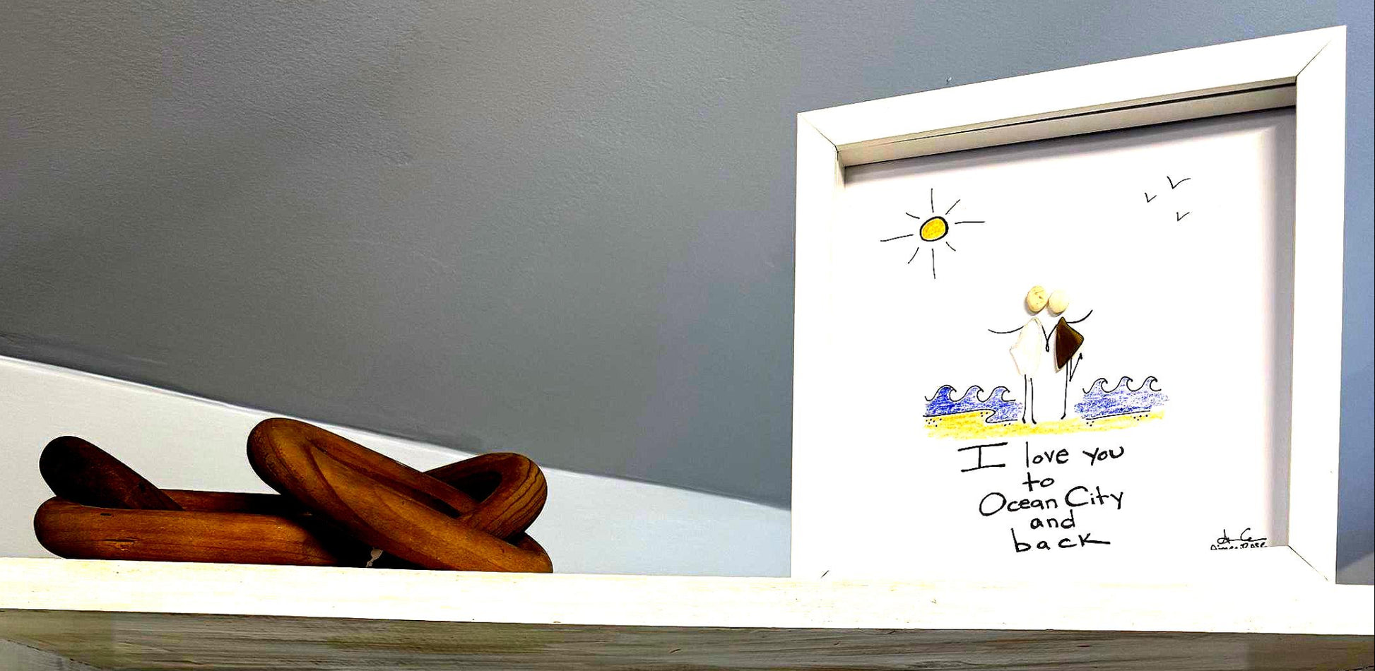 i love_you_to_OC_and_back_8in sea glass art _bright_one shelf 