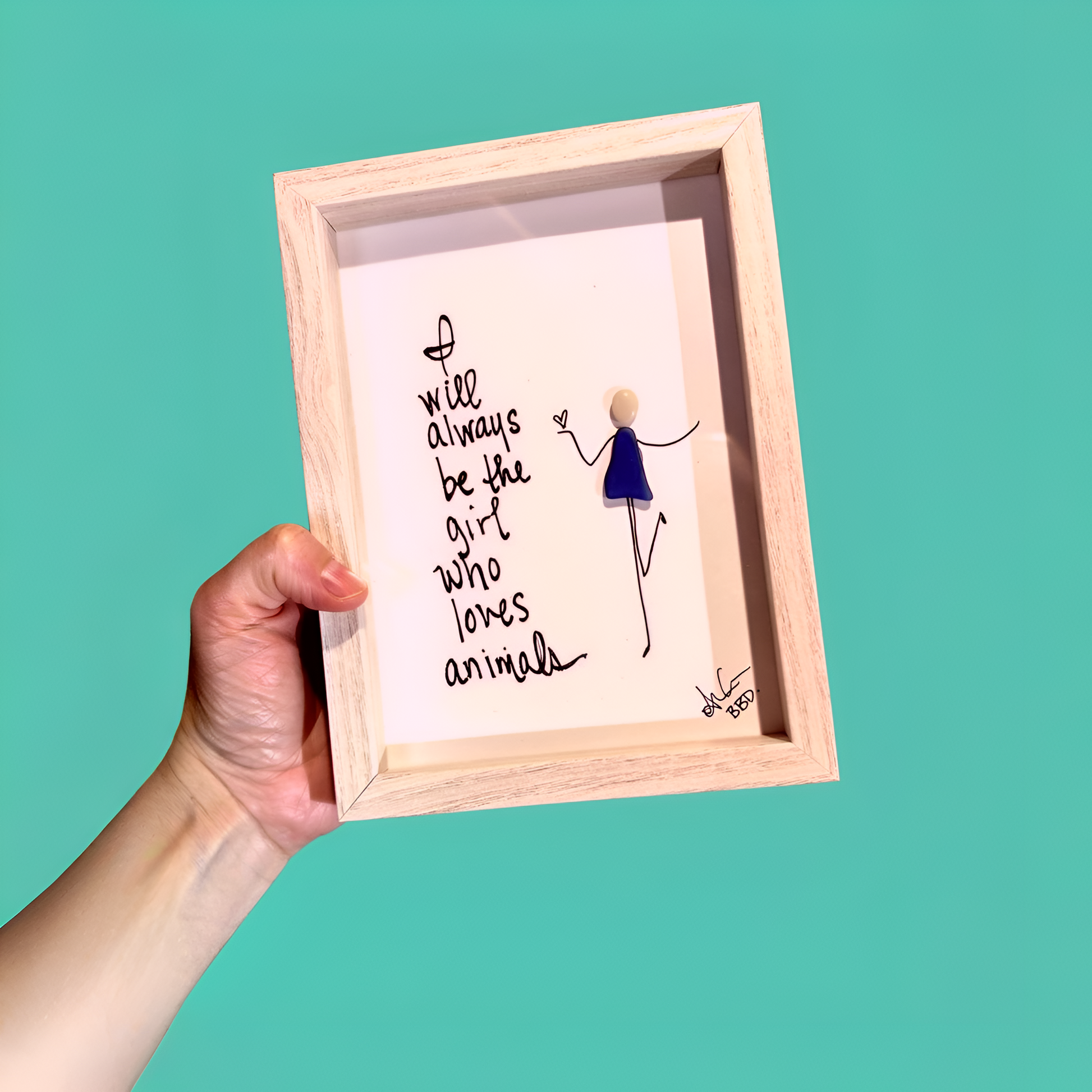 i_will_always_be_the_girl_who_loves_animals_5x7_teal SQUARE 