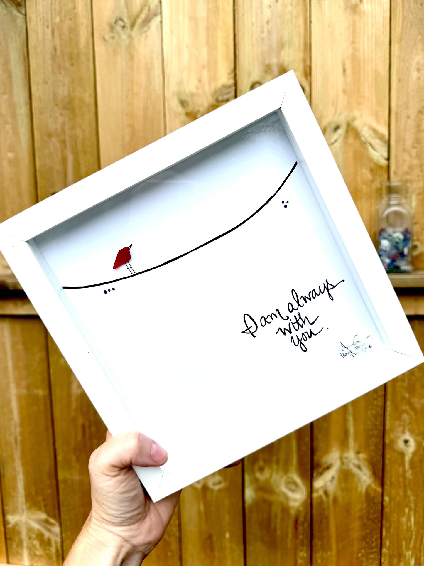 Cardinal Always With You - Memorial and Missing You Original Sea Glass Art by BBD