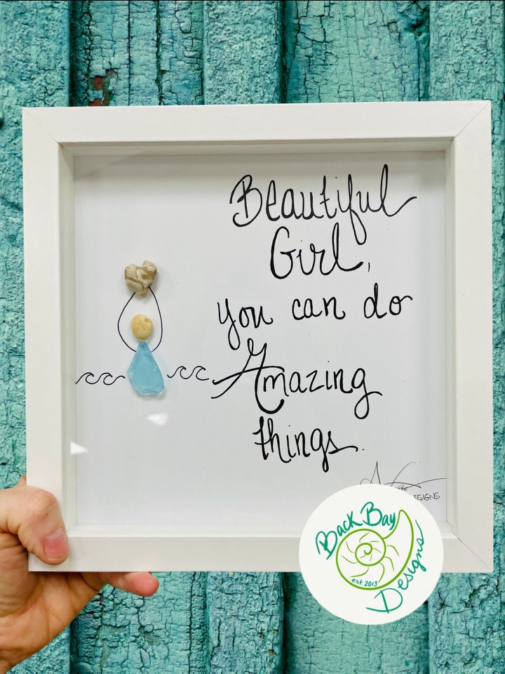 Beautiful Girl - Inspirational Original Sea Glass Art by BBD