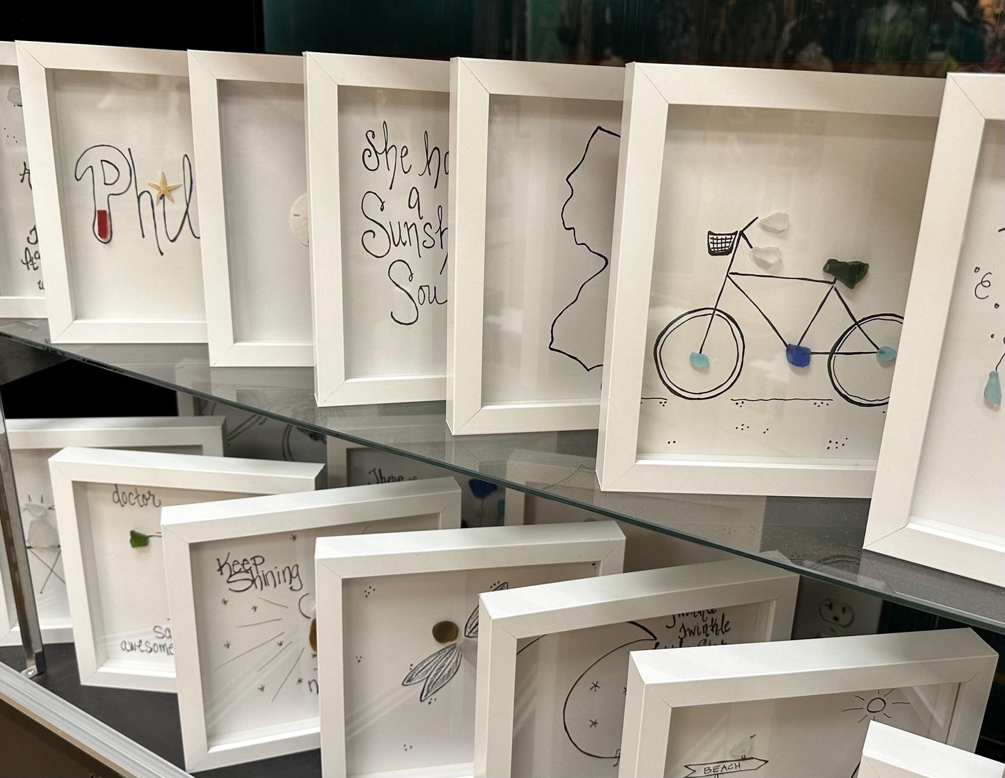 Engagement Hold Onto Each Other - Wedding Original Sea Glass Art by BBD