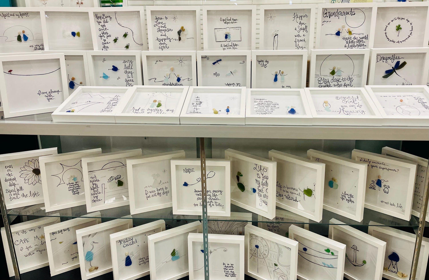 Engagement Hold Onto Each Other - Wedding Original Sea Glass Art by BBD