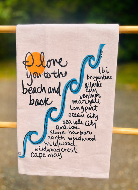 Beach and Back Tea Towel