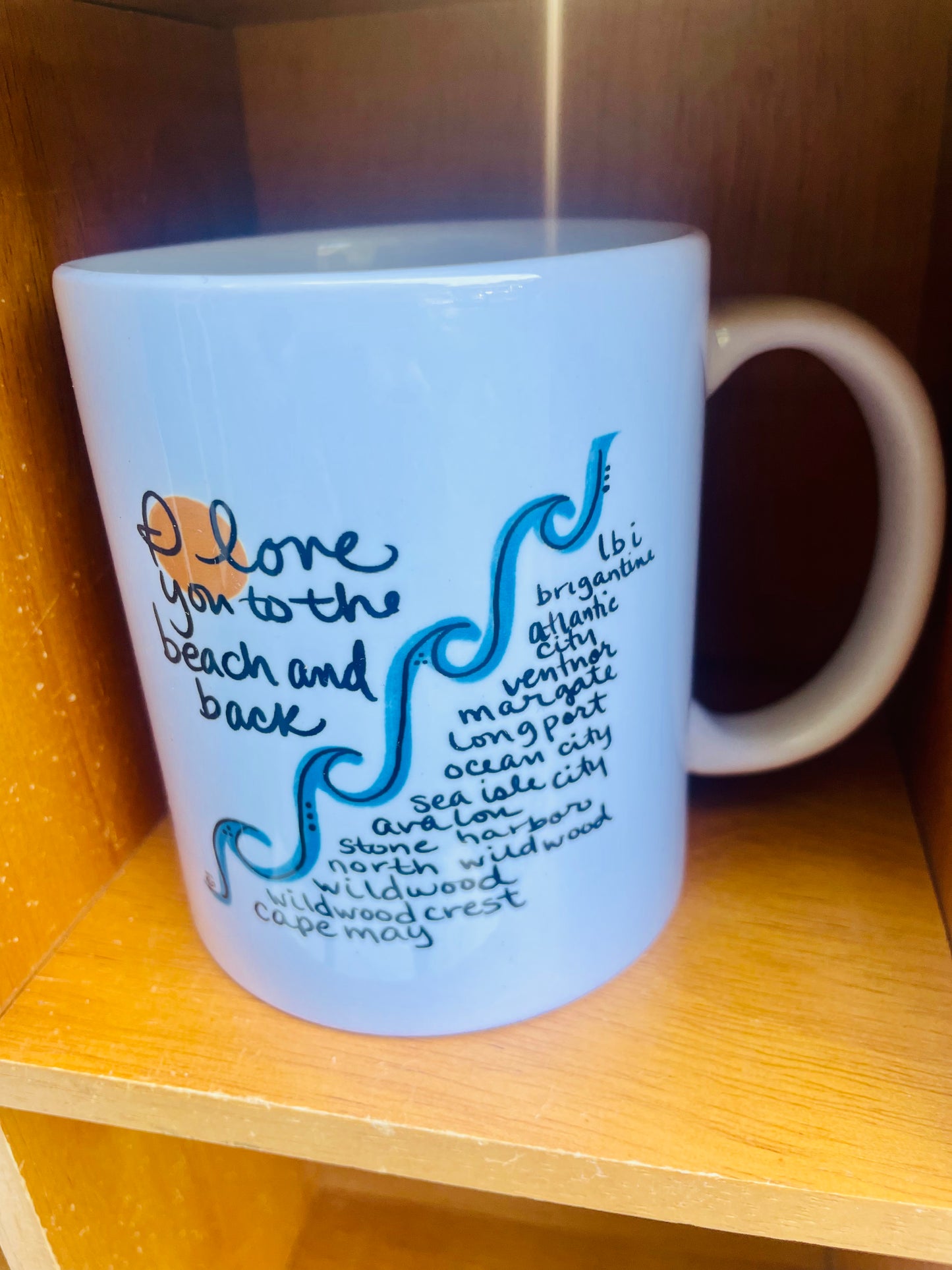 Beach and back mug