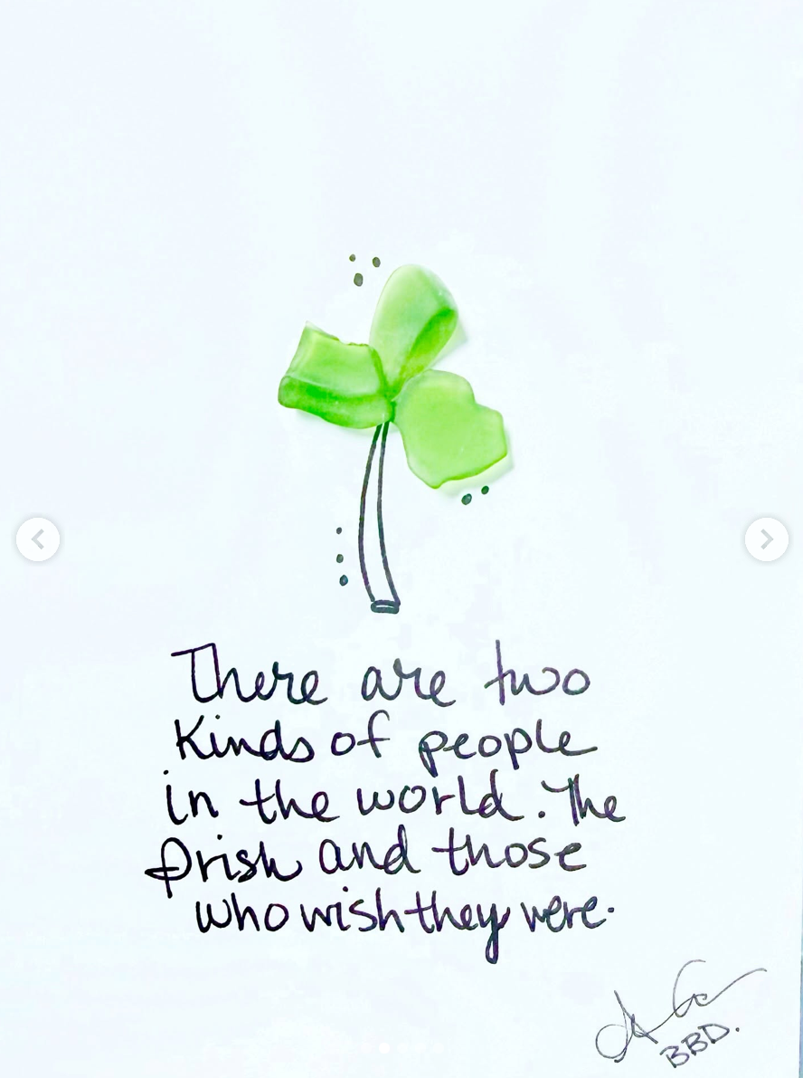 irish and those that wish 5x7 sea glass art 