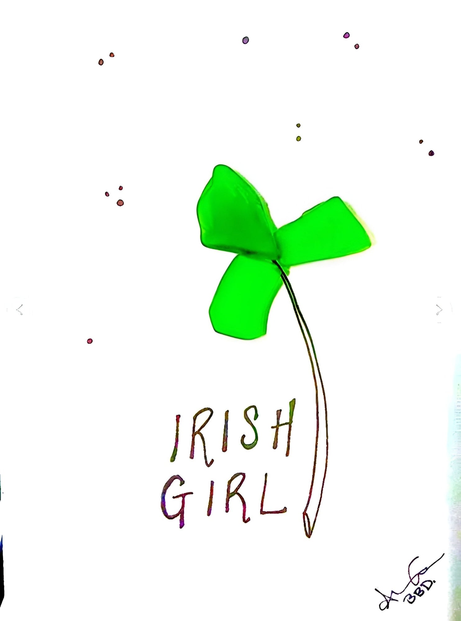 irish girl bright 5x7 sea glass art 