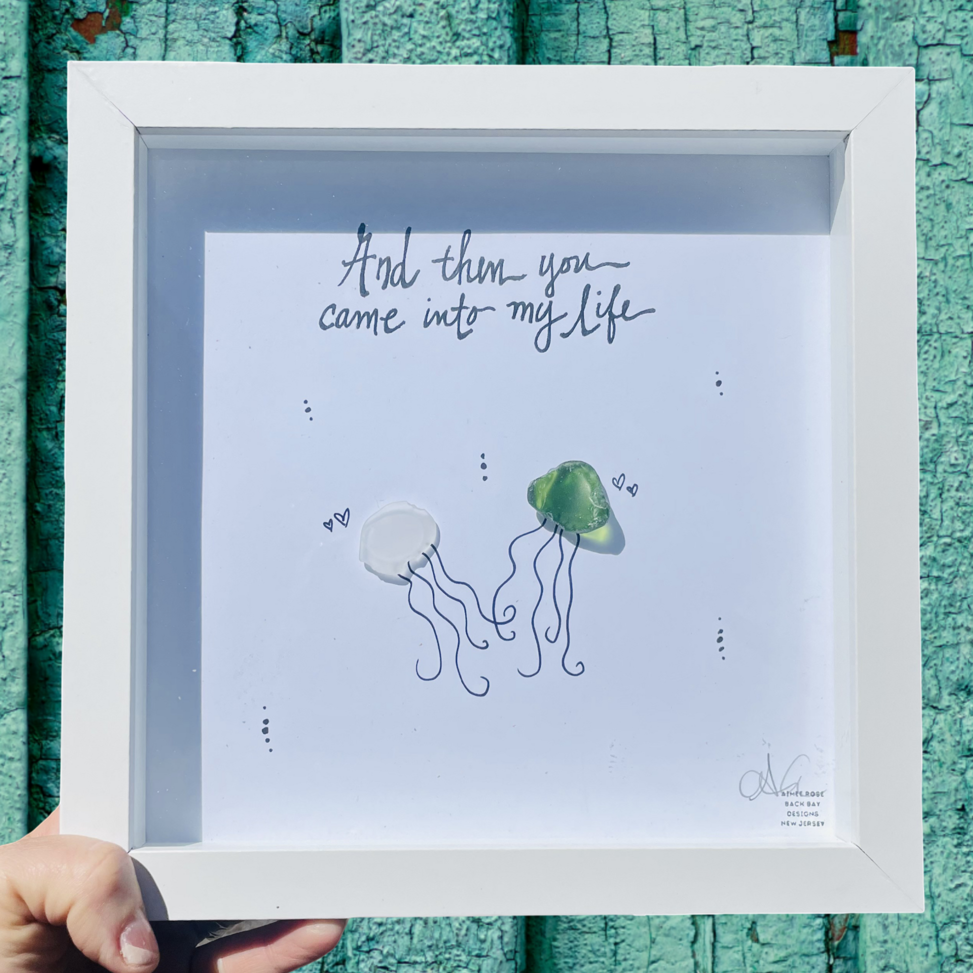 jellyfish Came_into_my_life_Original_8_inch_Seaglass