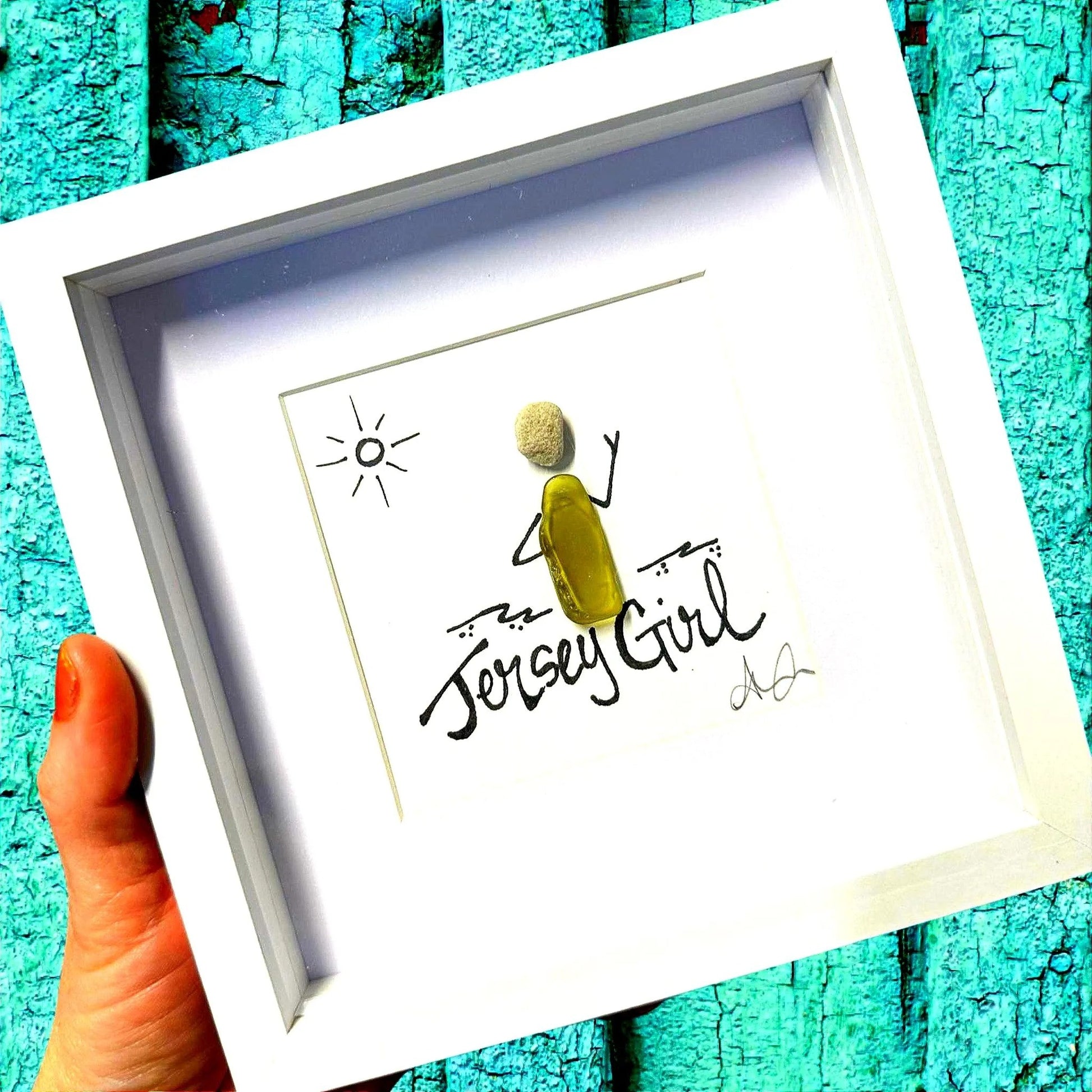 jersey girl 6in MINI sea glass art bright 