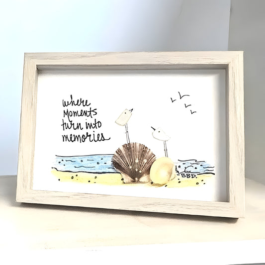 upscale moments to memories on shelf 5x7 white wash 