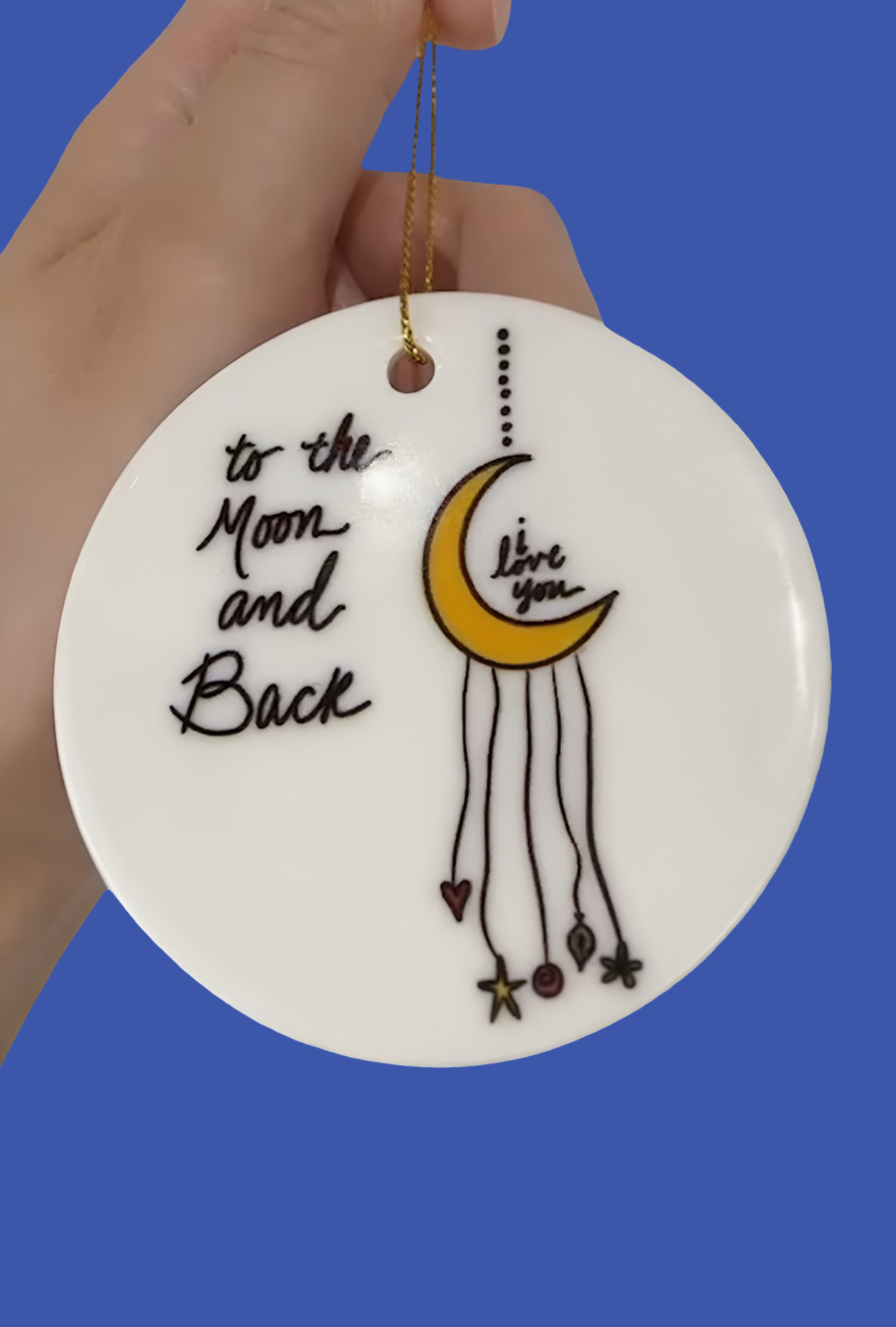 moon and back 3 in ceramic keepsake ornament 