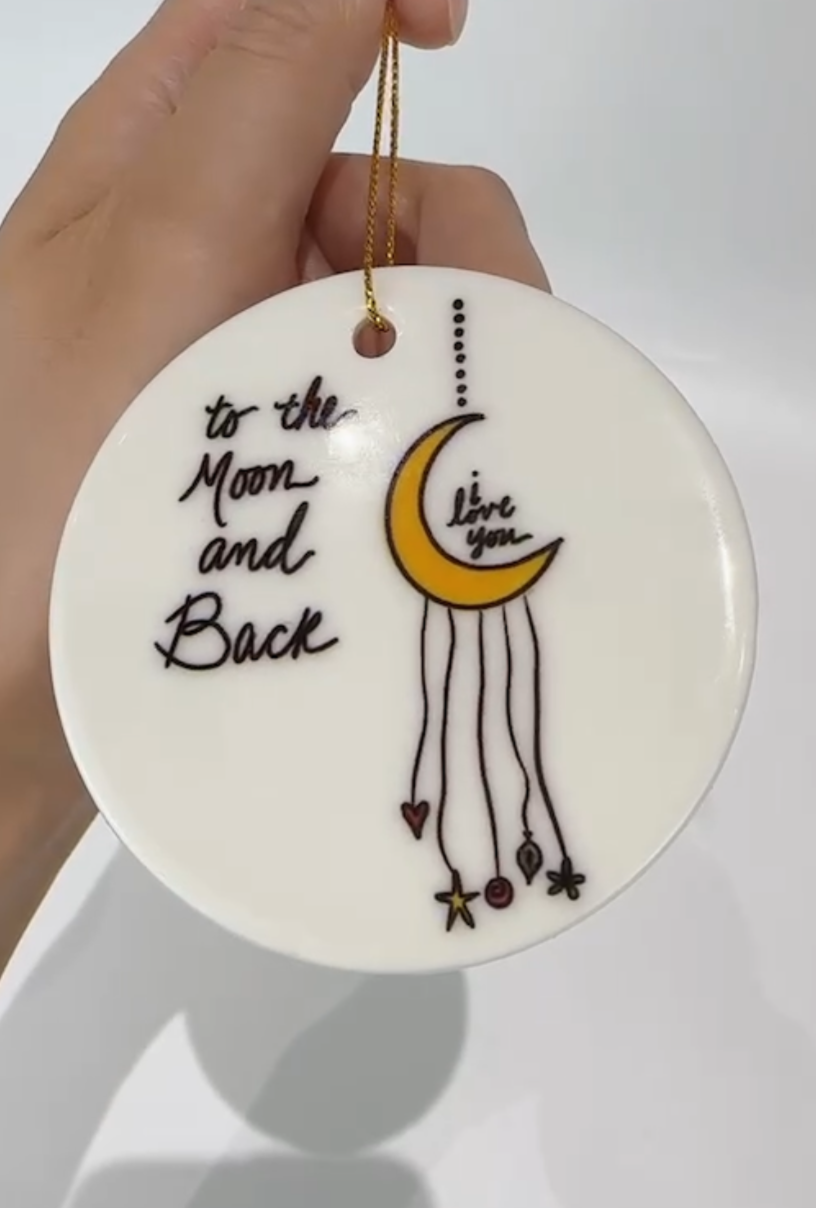 Moon and Back Ornament