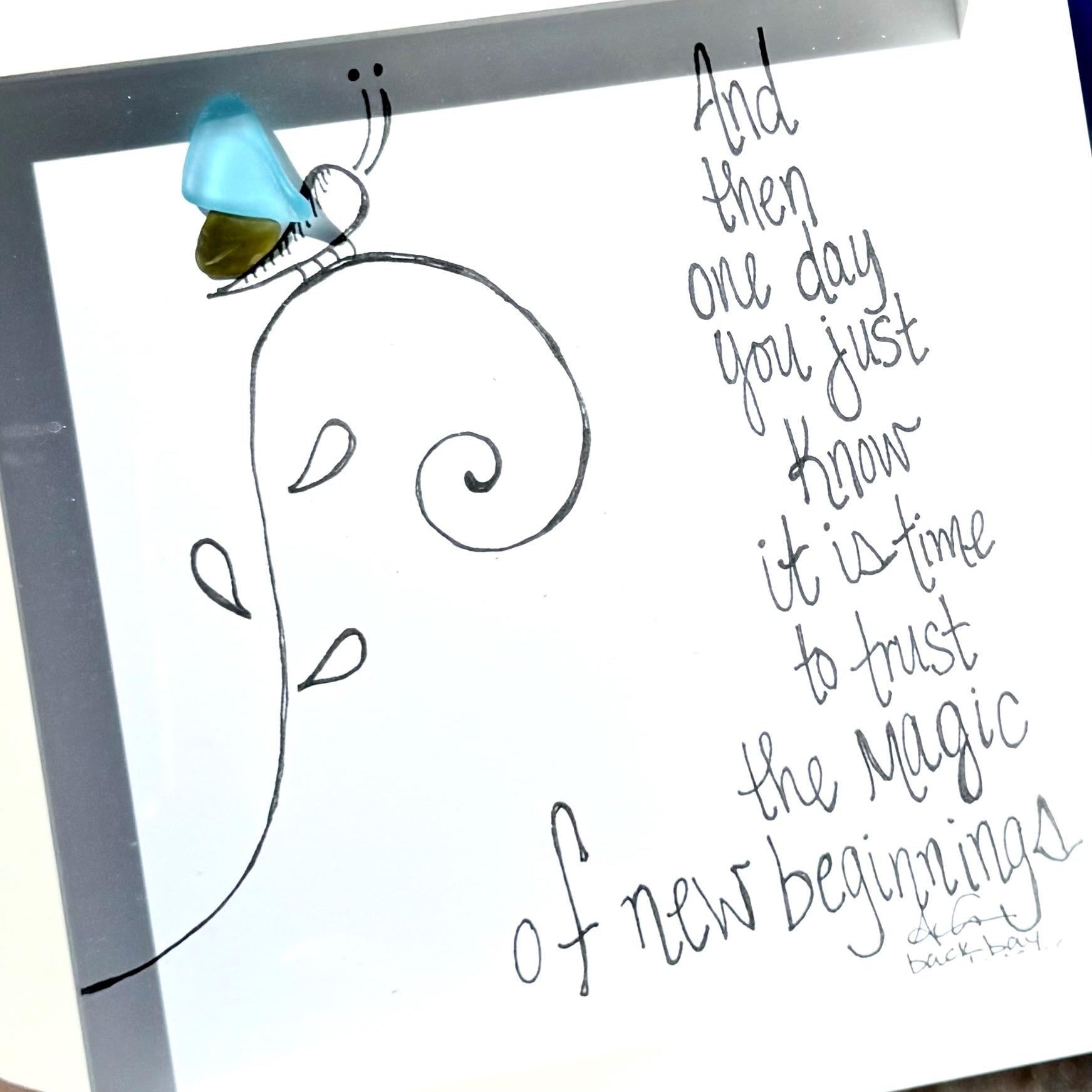 new beginning sea glass art 8 inch by BBD