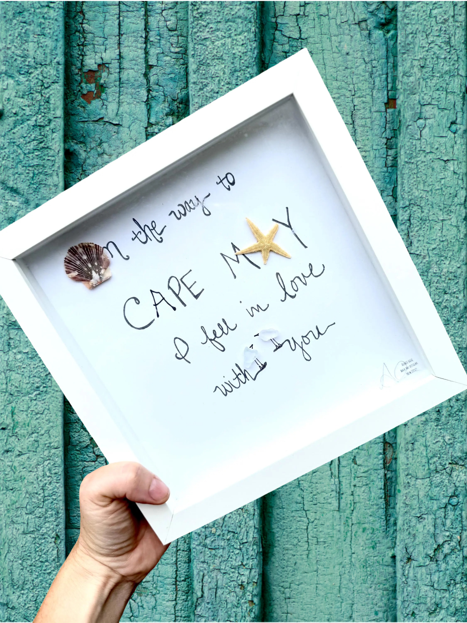 on the way to cape may  8 in sea glass art 