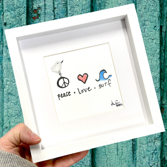 garden more worry less 6 in sea glass art 