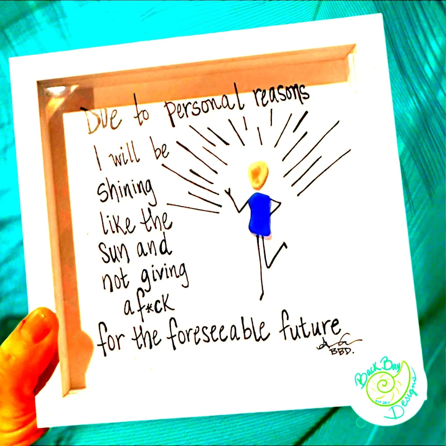 Personal Reasons  MINI - Sea Glass Art - 6x6 Framed