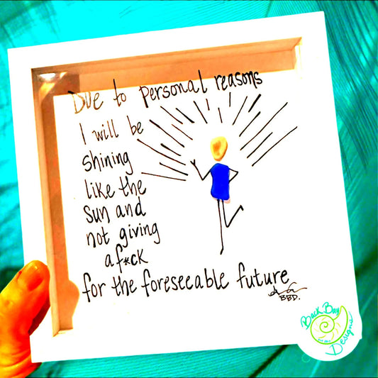 Personal Reasons  MINI - Sea Glass Art - 6x6 Framed