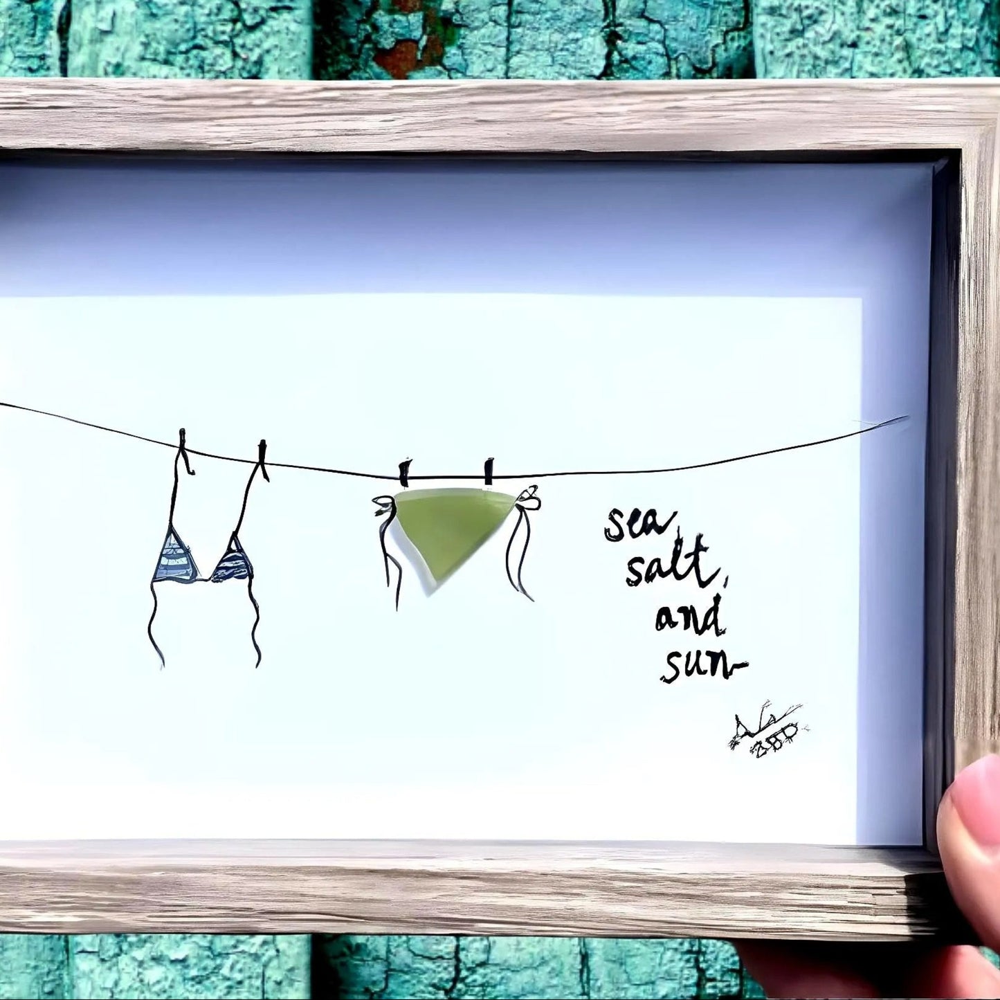 sea_salt_ sun bikini clothesline 5x7 driftwood bright square zoom in
