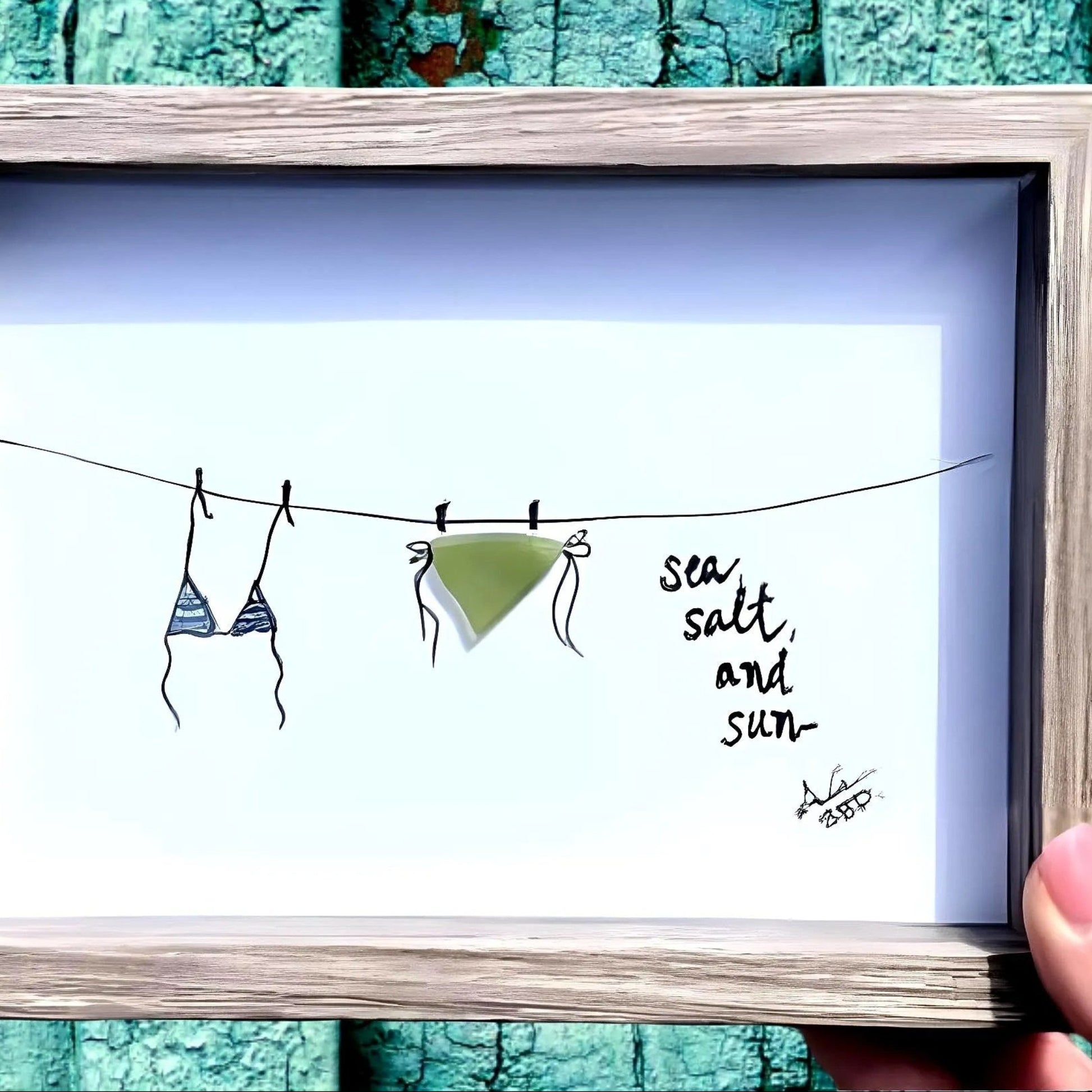 sea_salt_ sun bikini clothesline 5x7 driftwood bright square zoom in