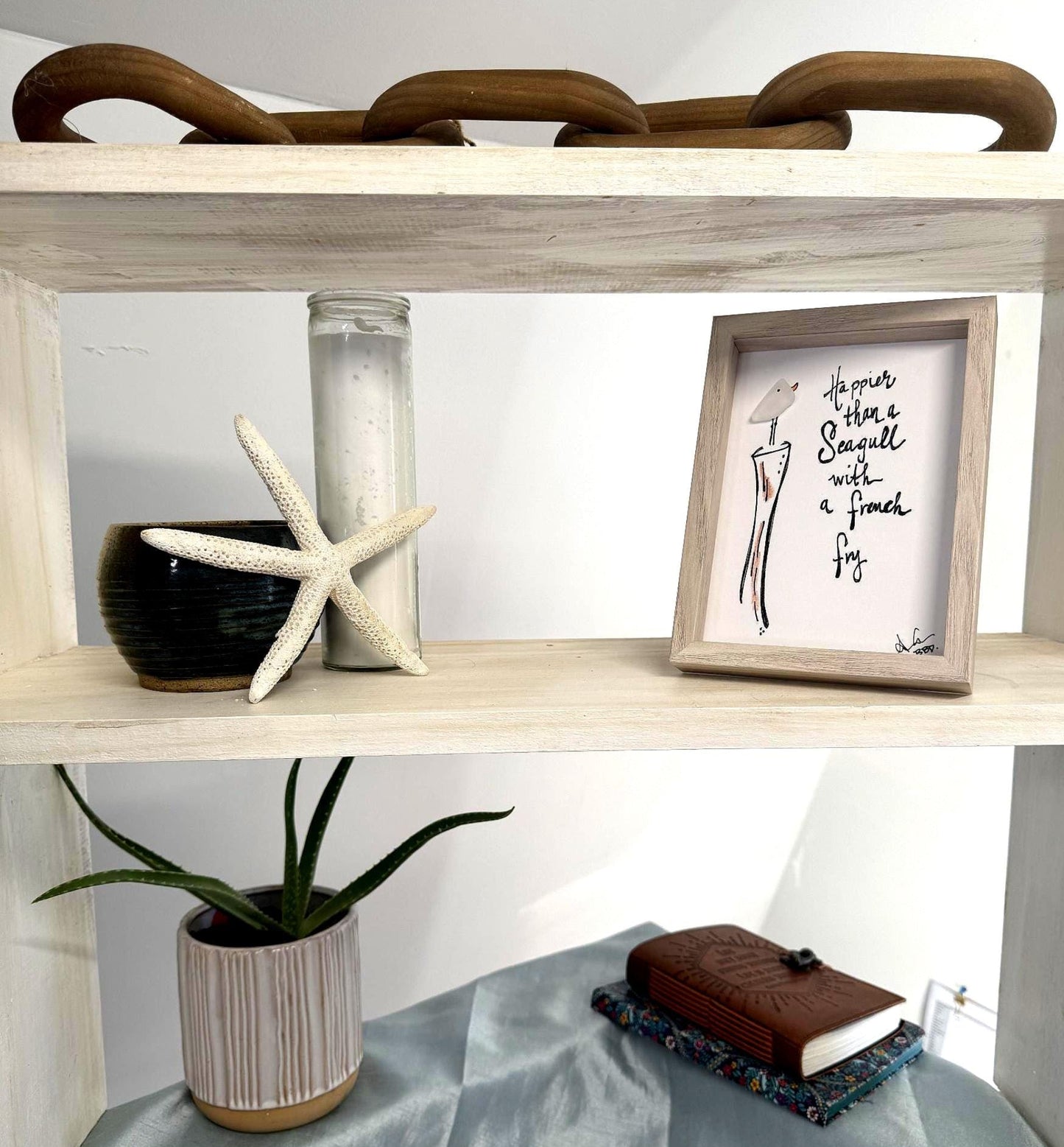 seagull french fry 5x7 whitewash bright 3 tier shelf