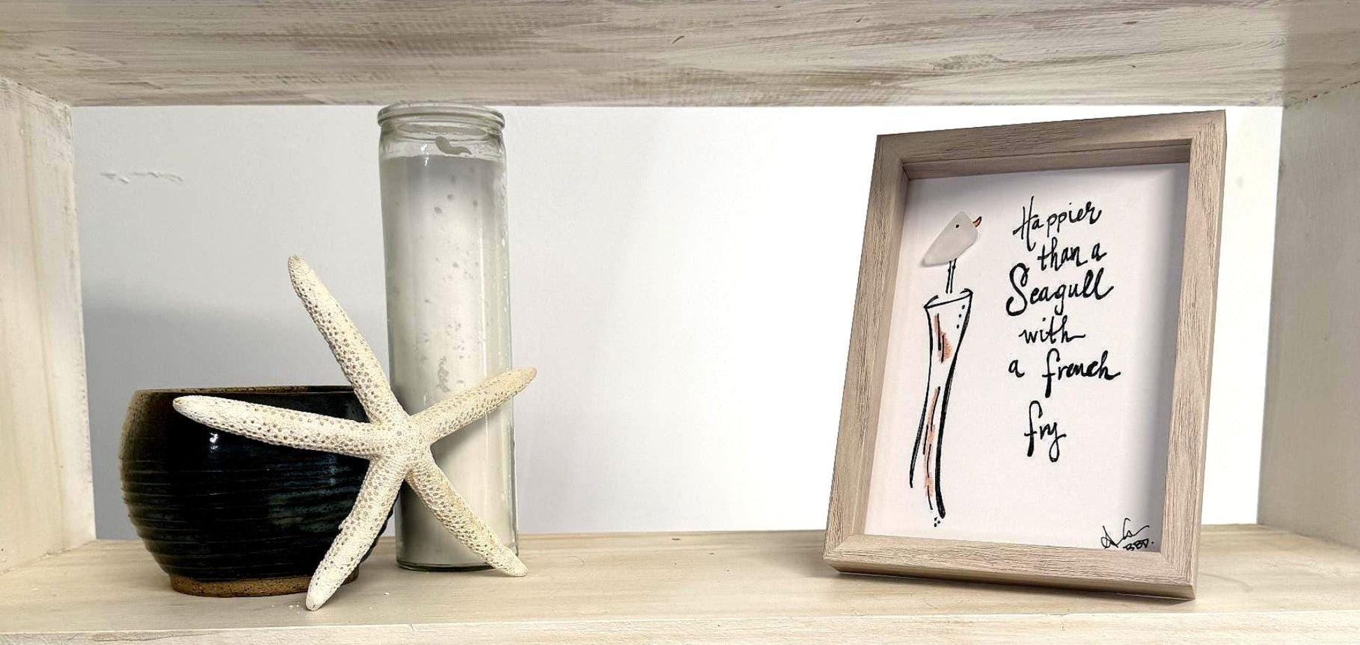 seagull french fry 5x7 whitewash bright one tier shelf