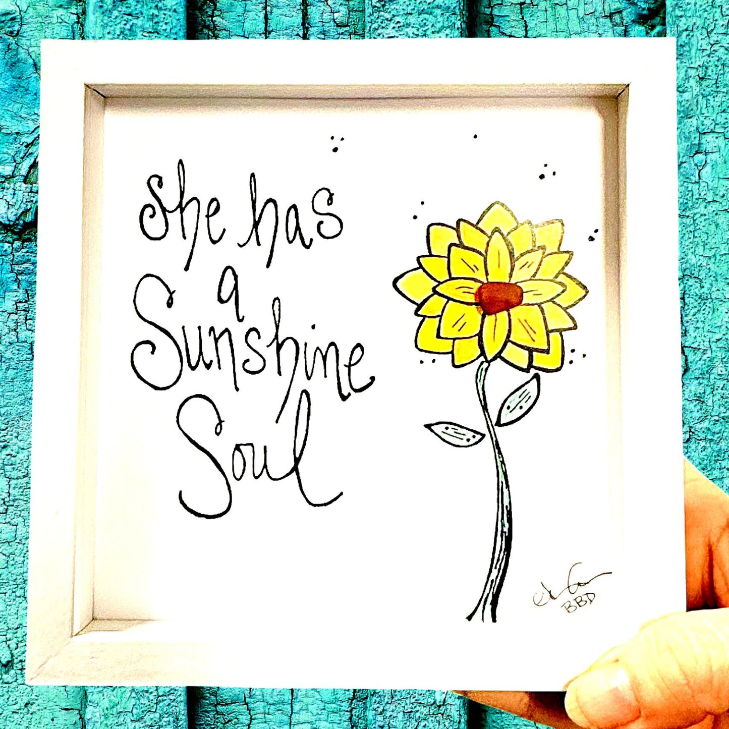 sunshine_soul_6in_yellow_flower_green_stem sea glass art 