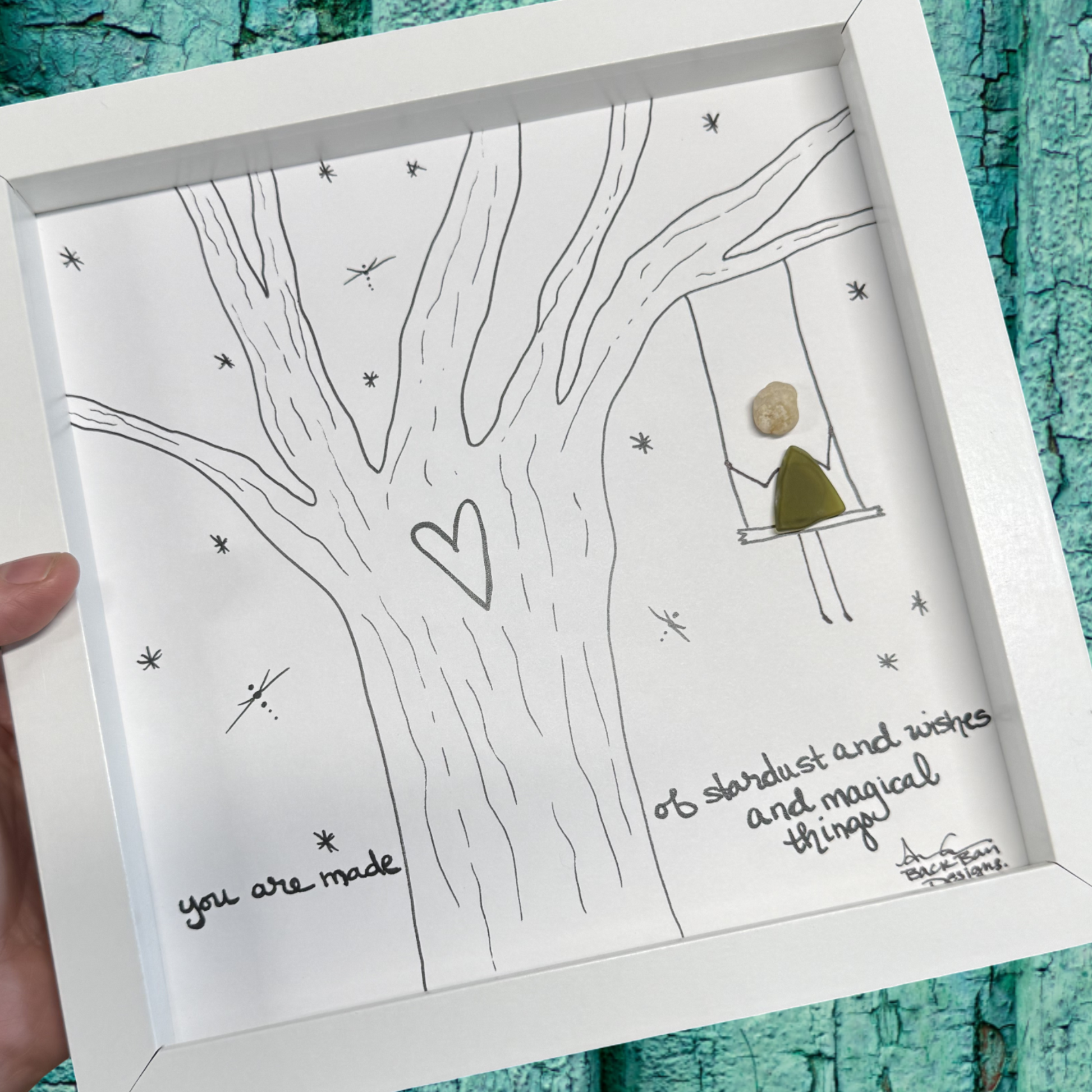 swing magical things 8in sea glass art square close 