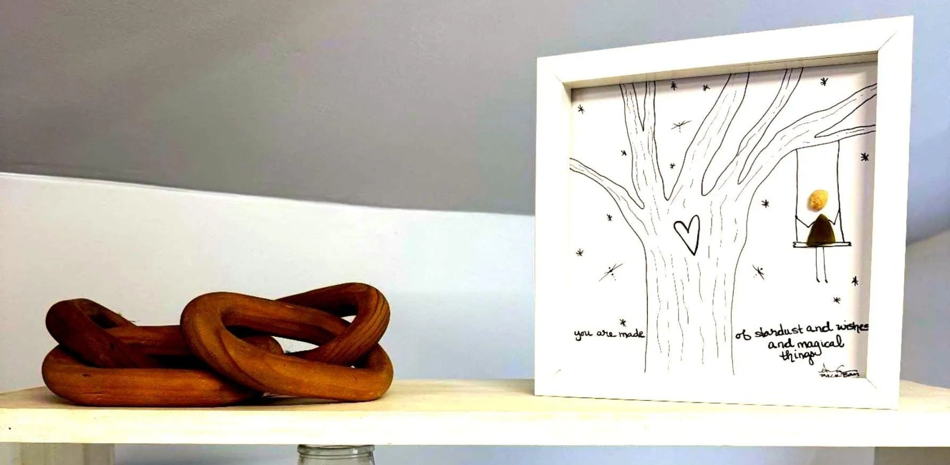 swing magical things one shelf bright 8in sea glass art 
