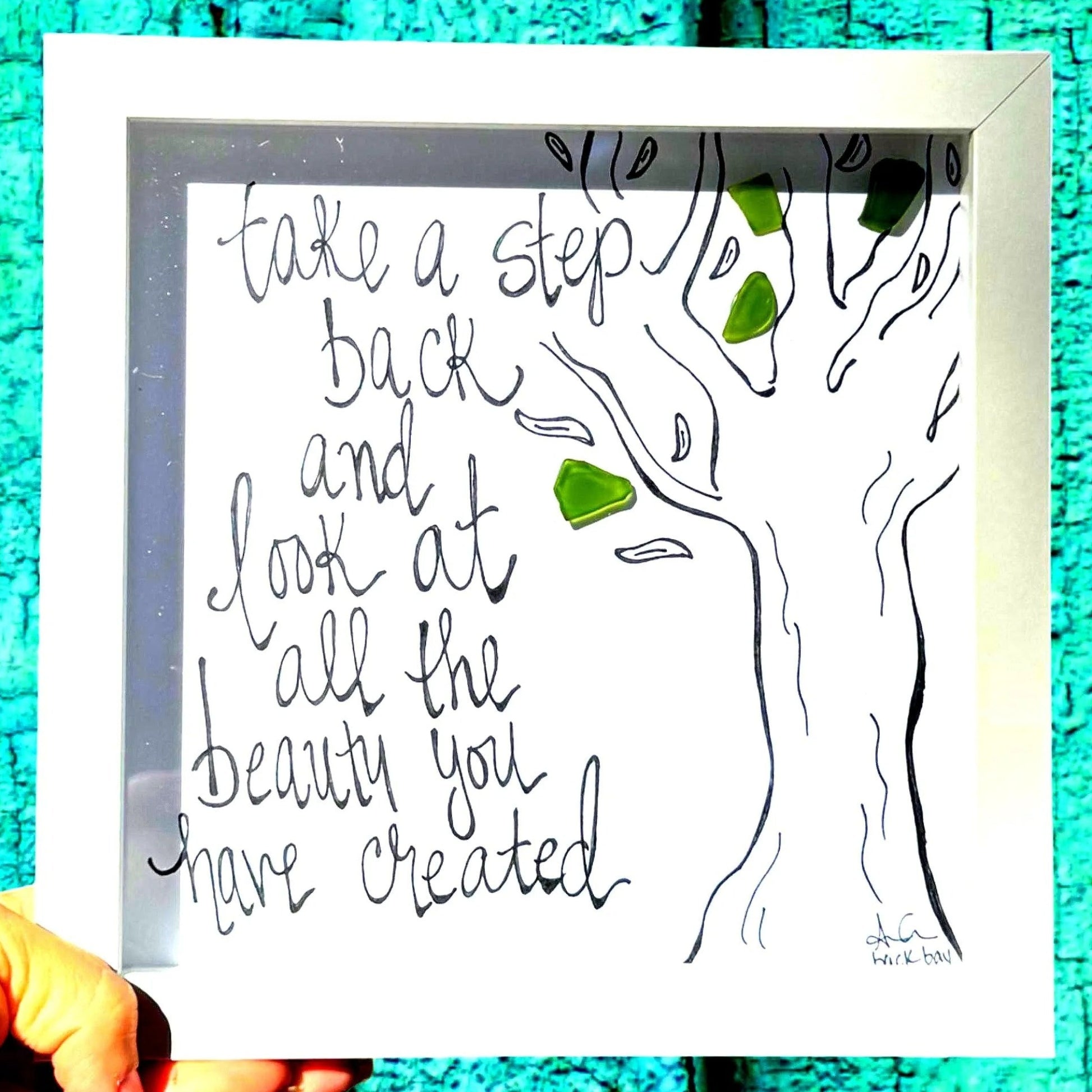 takeastepbacktree8in sea glass art 