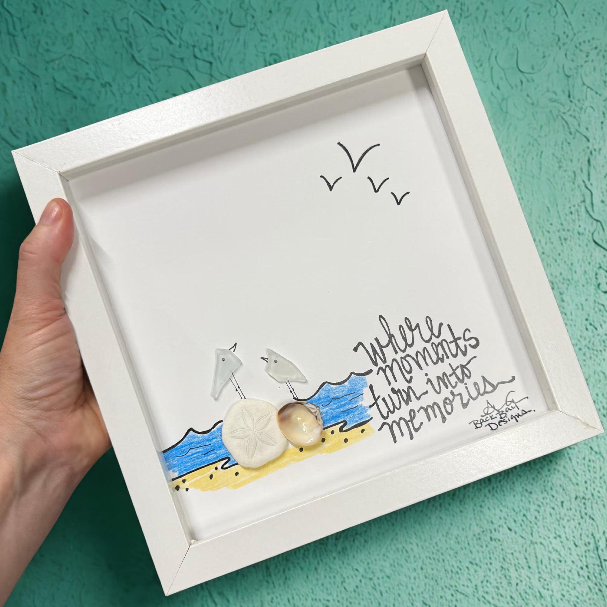 where_moments_turn_into_memories_8in_on_green_wall_bright square 