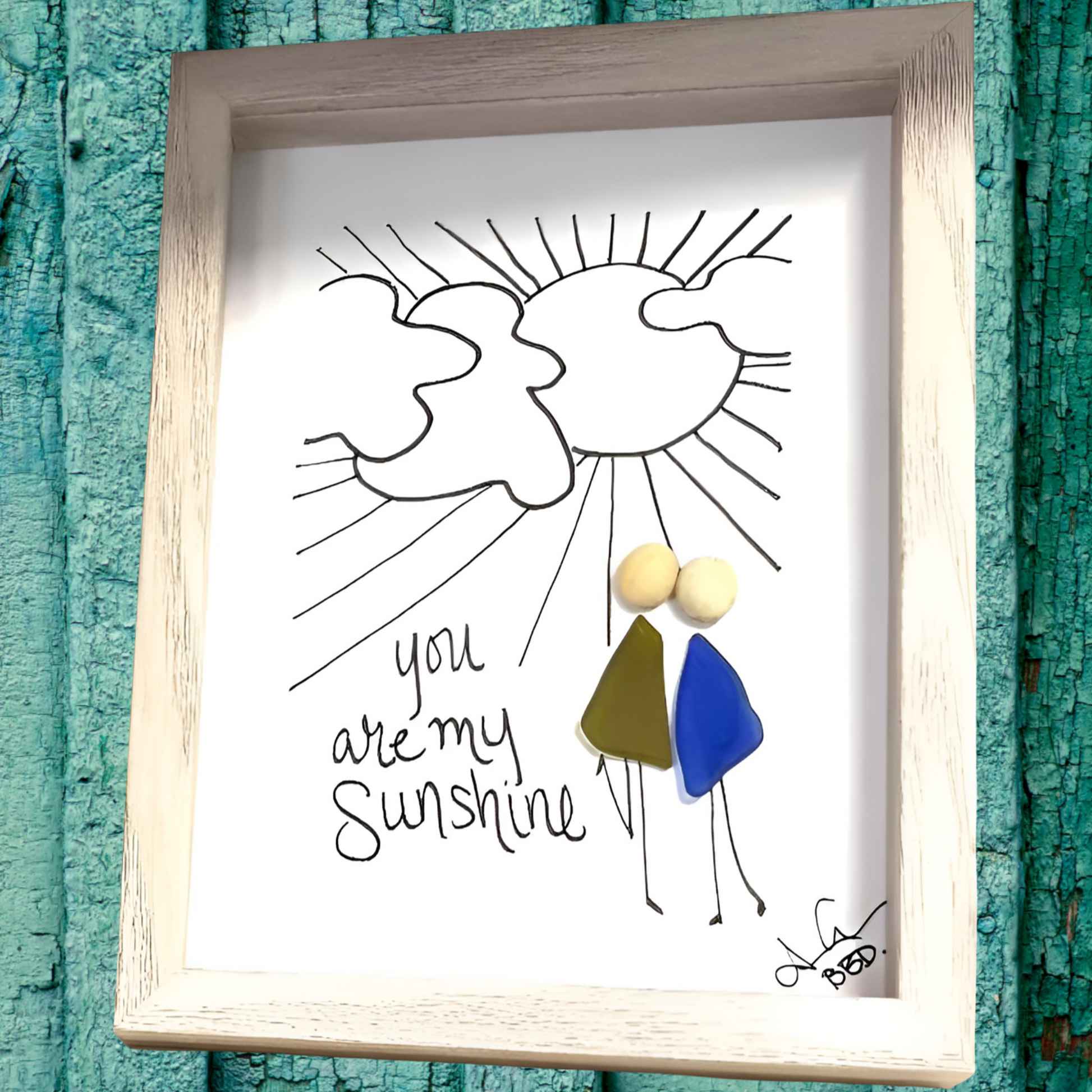 you are my sunshine 5x7 whitewash bright close 
