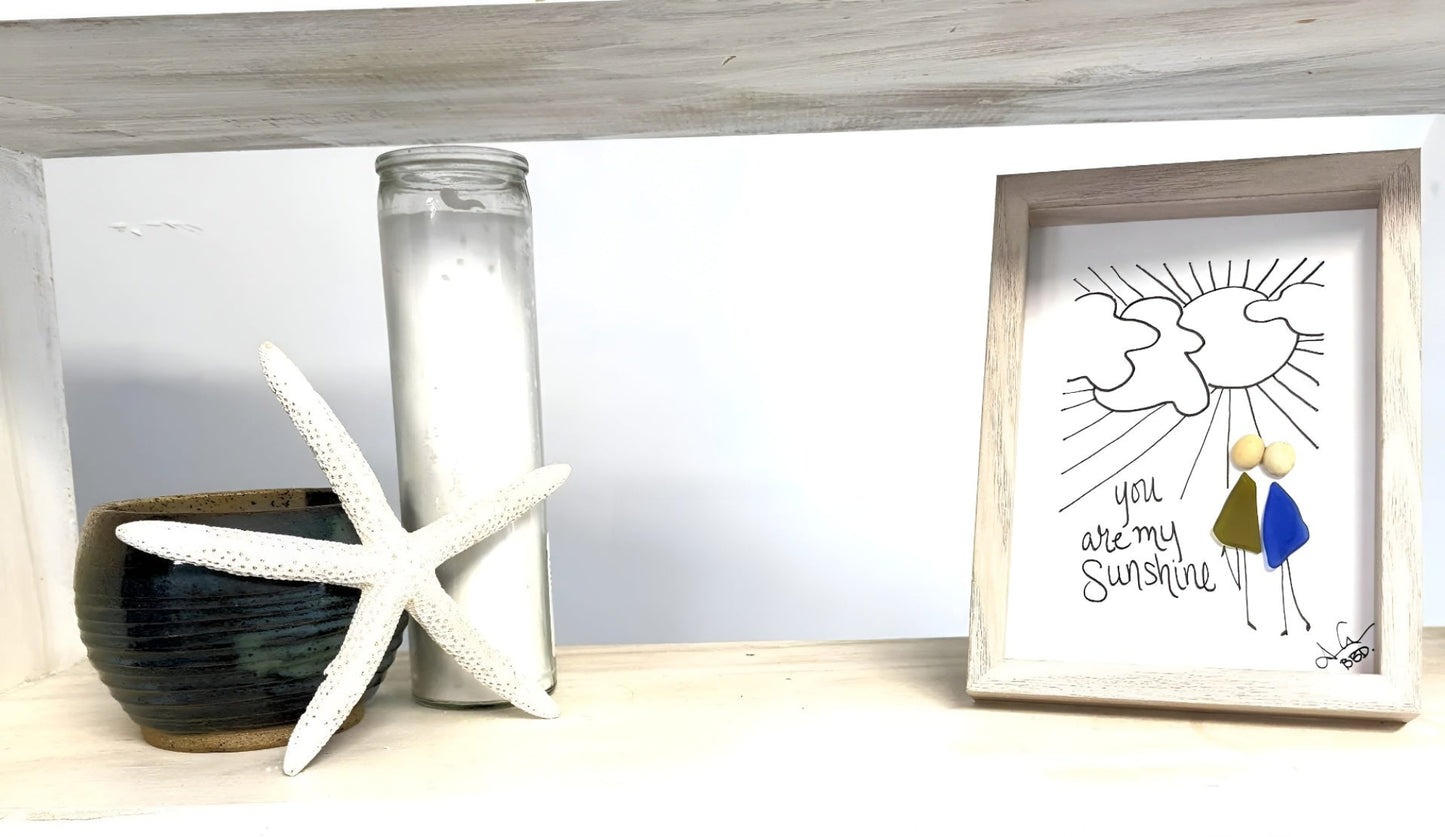 you are my sunshine 5x7 whitewash one tier shelf bright 