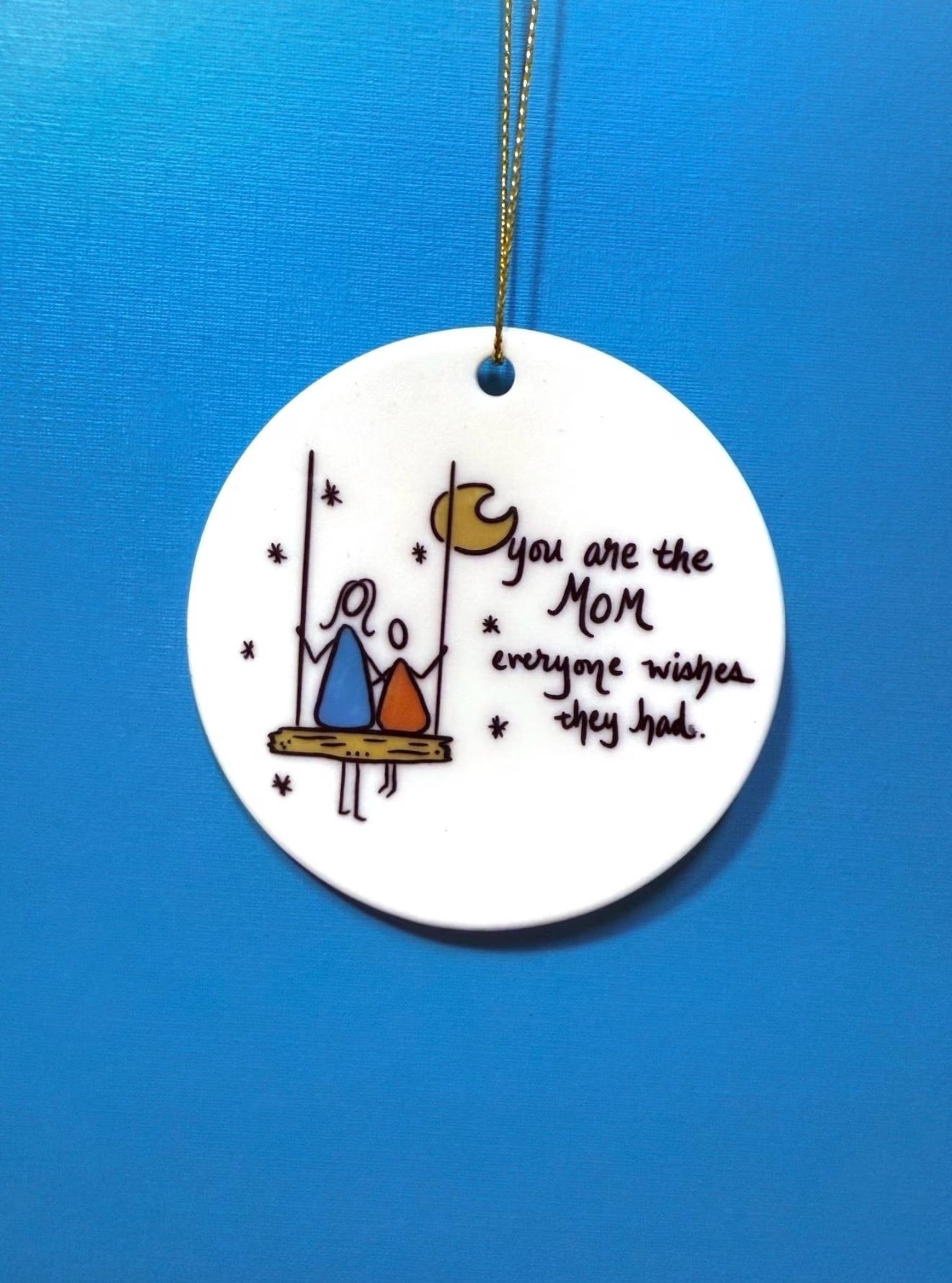 Mom 3in ceramic keepsake ornament