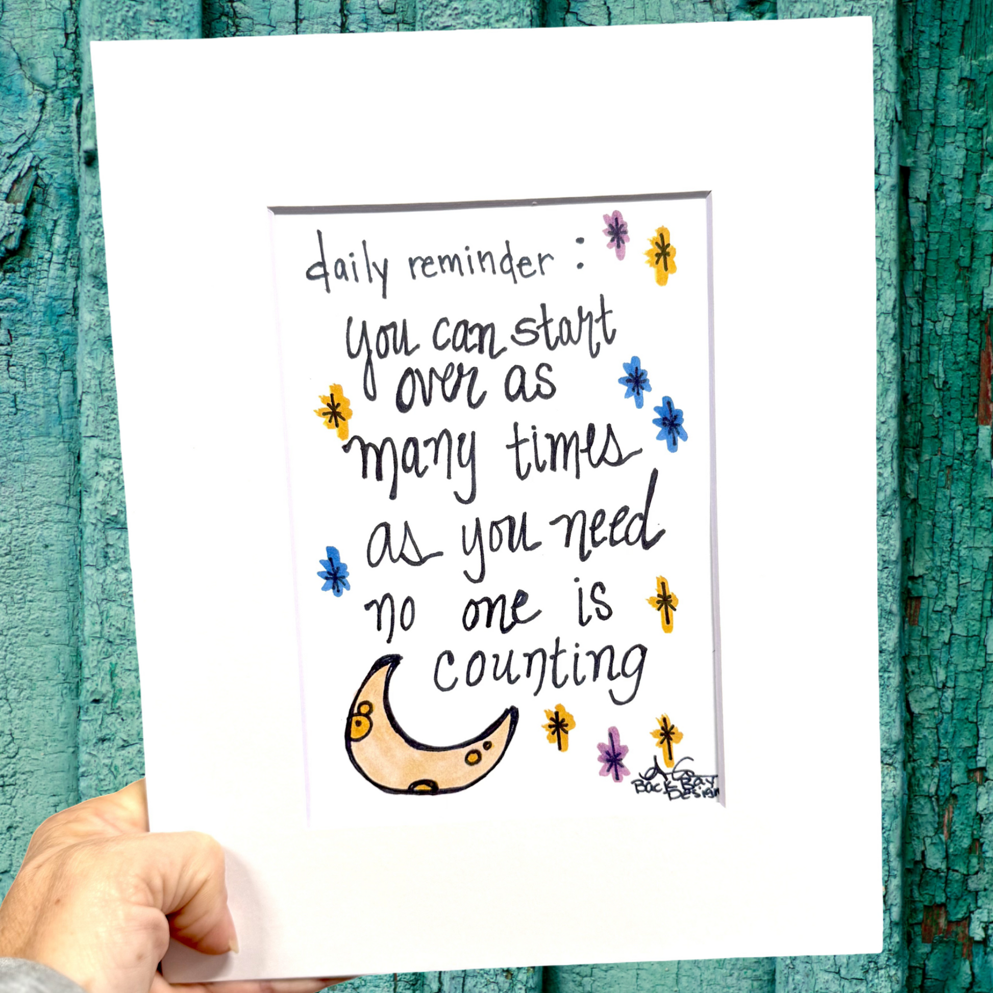 start over matted print 8x19 back bay designs 