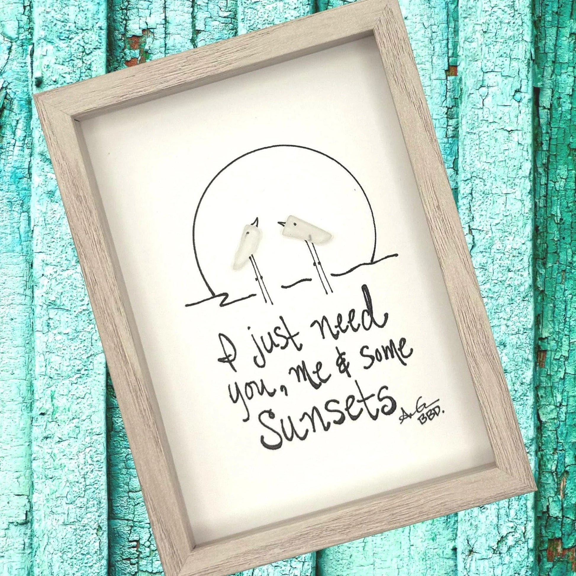 you me and sunsets 5x7 whitewash bright close