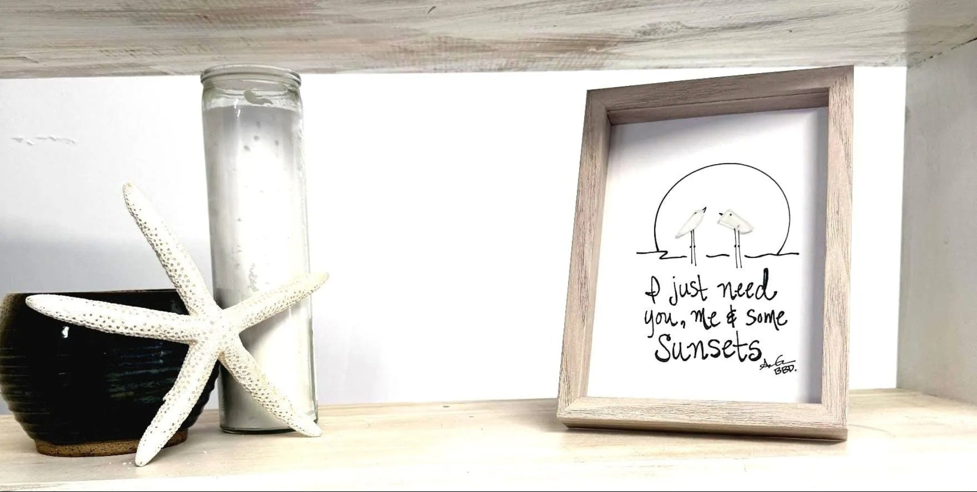 you me and sunsets 5x7 whitewash one tier shelf bright 