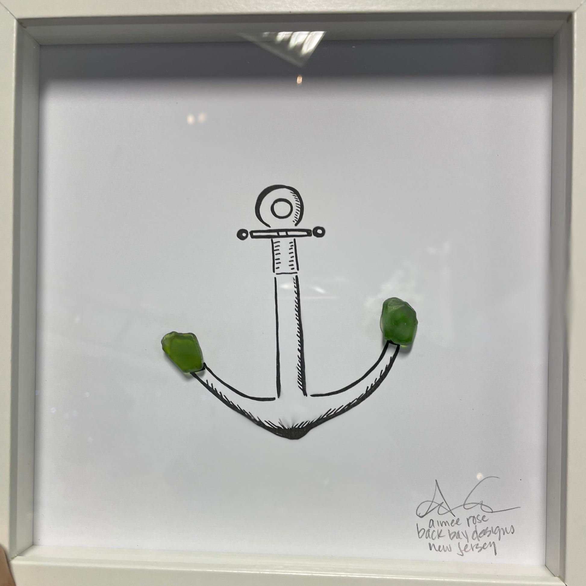 Anchor sea glass points 