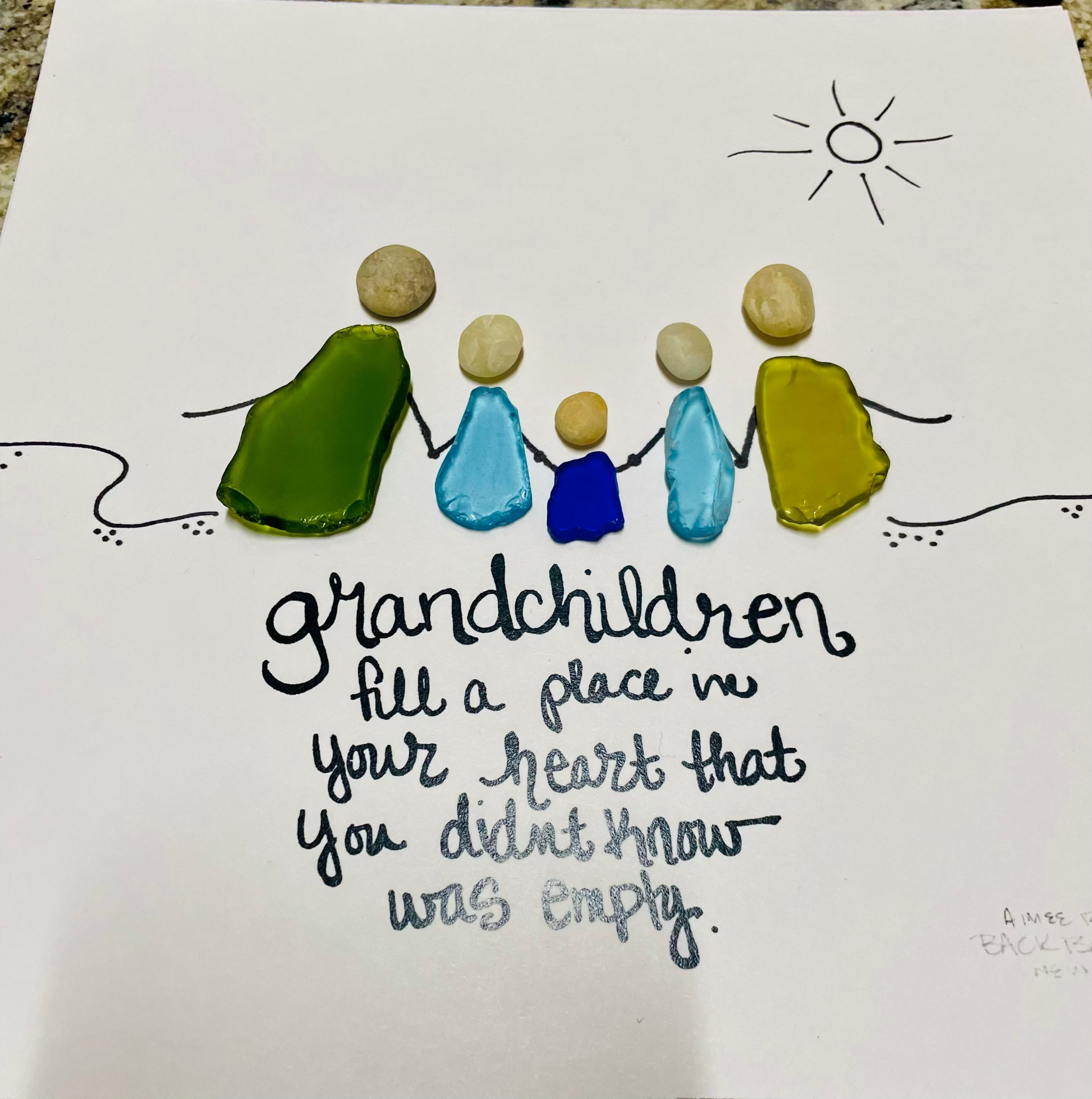 Grandchildren fill a place in your heart 5 people - custom option 